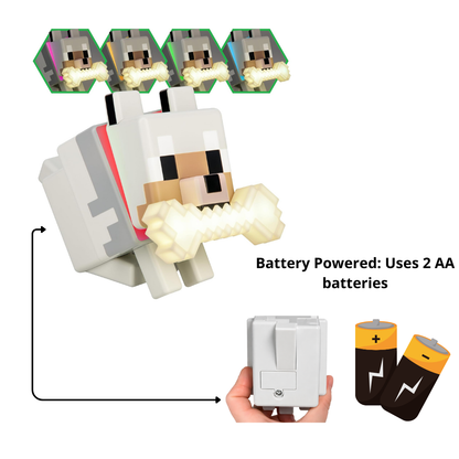 WolfCraft™ Pixel Wolf LED Night Light